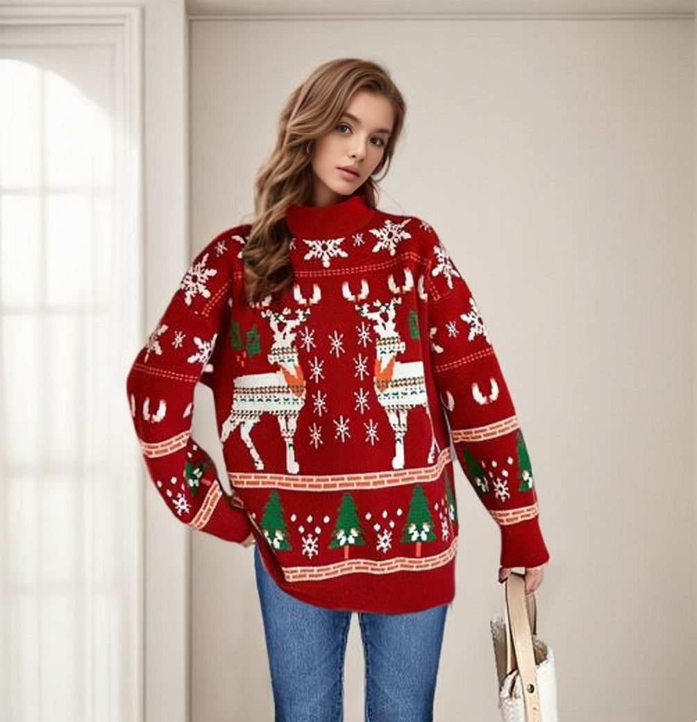 Pull de Noël pour femmes avec des motifs festifs et une coupe décontractée Chic und Stil