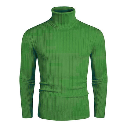 Pull à col roulé pour hommes avec design côtelé Chic und Stil