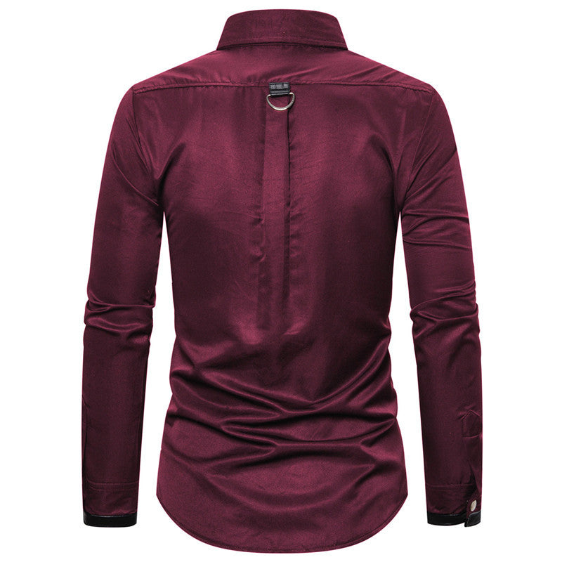 Chemise de designer pour hommes avec garniture en plastique élégante et détails contrastants Chic und Stil