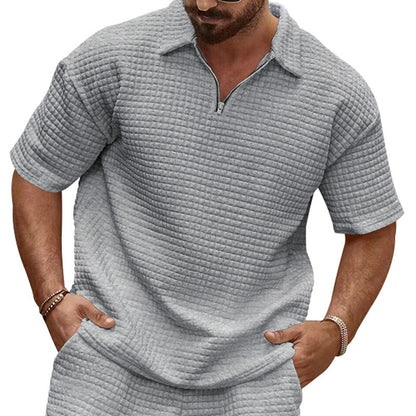 T-shirt polo décontracté pour hommes à manches courtes avec design texturé Chic und Stil