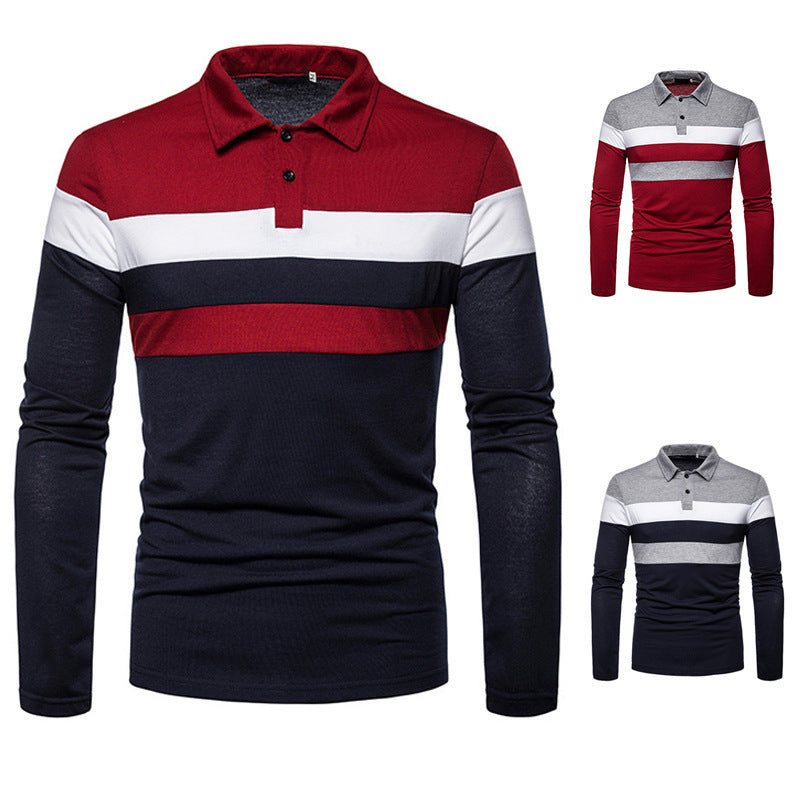 Men's long sleeve polo with a modern striped pattern and a comfortable fit Chic and Style