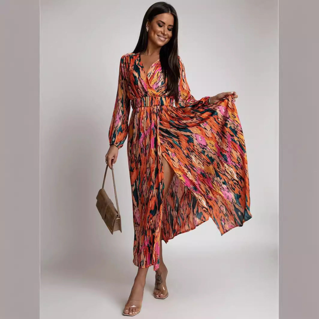 Robe Maxi Wrap Éclatante pour Femmes Chic und Stil
