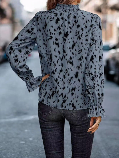 Dames Élégante Blouse à Manches Longues Imprimée Chic und Stil