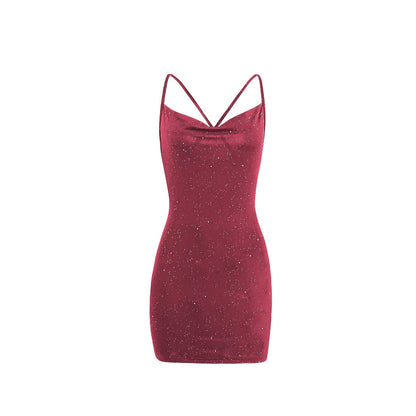Robe mini ajustée pour dames avec motif d'étoiles scintillantes Chic und Stil