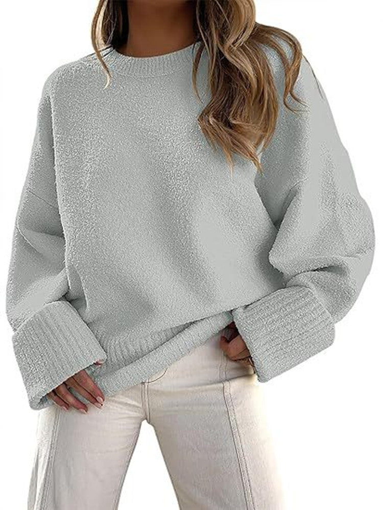 Dames Pull en laine moelleux oversized avec larges bords Chic und Stil