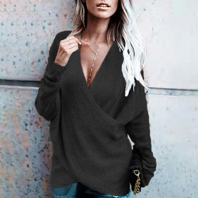 Chic und Stil Pull femme avec décolleté en V profond et coupe décontractée
