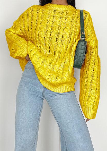 Pull en grosse maille pour femmes avec un motif torsadé raffiné en matériau doux Chic und Stil