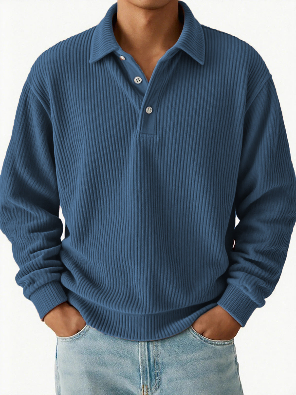 Men's polo with ribbed texture and classic collar Chic and Style