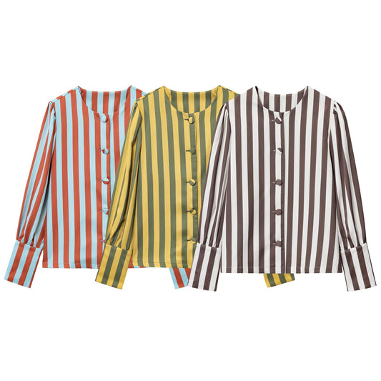 Chemisier à manches longues pour femmes avec des rayures modernes Chic und Stil