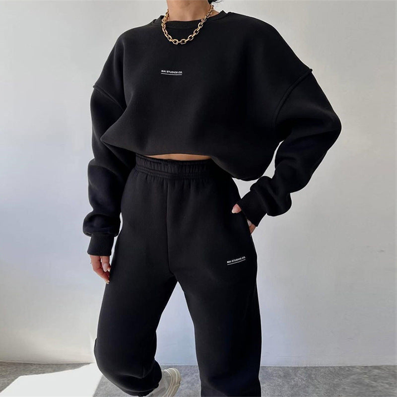 Dames décontracté ensemble de sweat à capuche surdimensionné avec cordon et manches longues Chic und Stil
