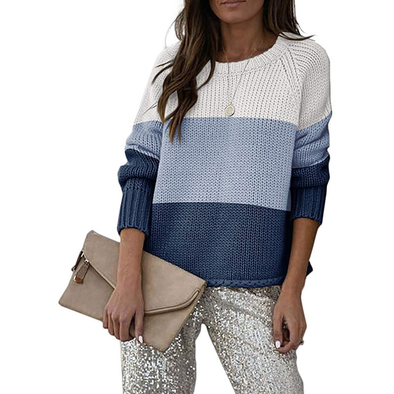 Pull-over en tricot à la mode pour femmes avec un design moderne en blocs de couleurs Chic und Stil
