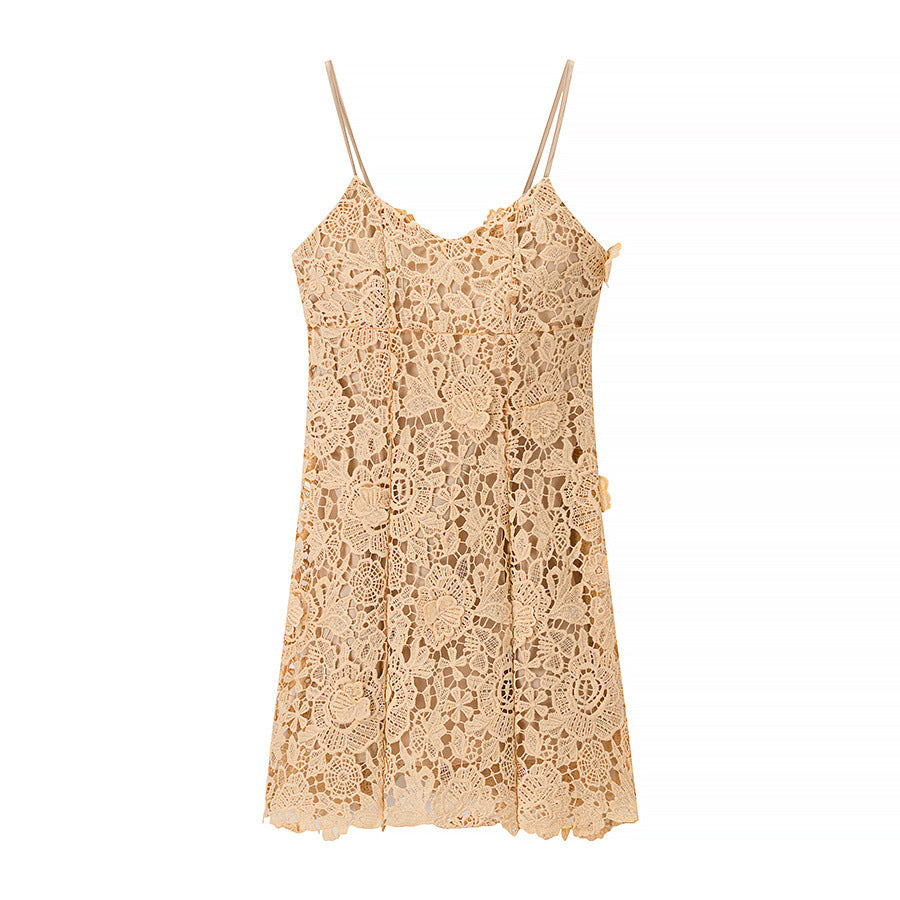 Robe d'été en dentelle pour femmes avec un design de bretelles délicat Chic und Stil