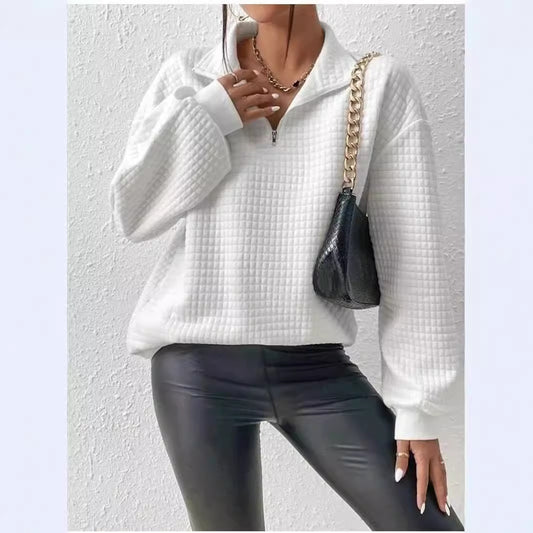 Pull en duvet à demi-fermeture éclair pour dames Chic und Stil