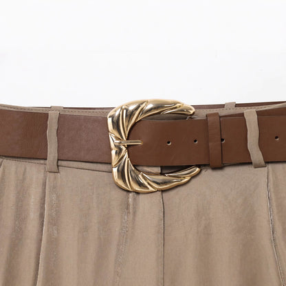 Dames Élégante Pantalon Culotte Taille Haute Chic und Stil