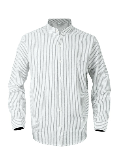 Chemise élégante pour hommes avec col montant et fines rayures Chic und Stil