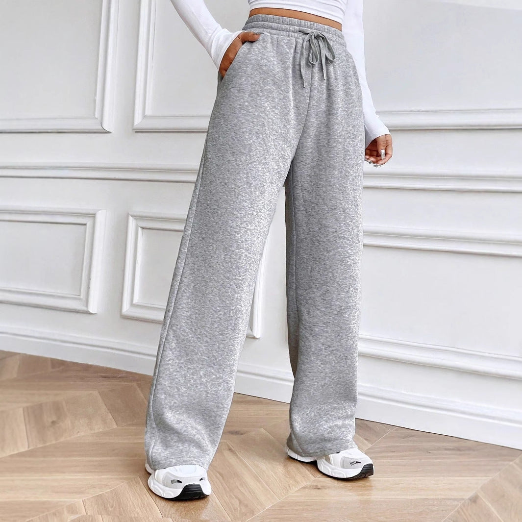 Wide leisure pants for women in soft cotton blend with elastic waistband Chic and Style