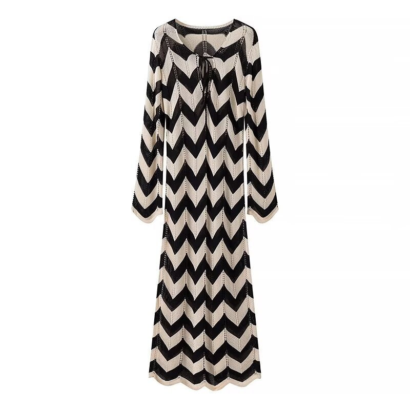 Robe maxi femme avec motif zigzag Chic und Stil
