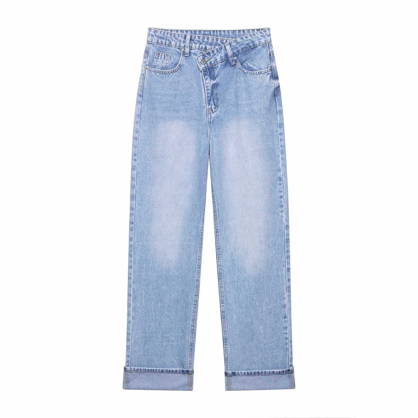 Damen weite High-Waist Jeans Chic und Stil