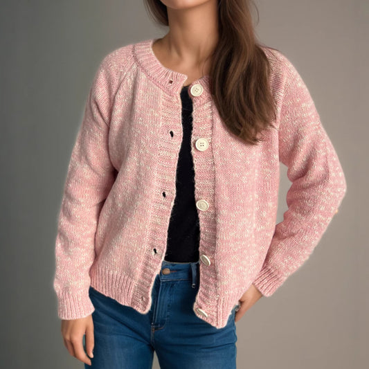 Cardigan tricot décontracté pour femmes avec grands détails de boutons et matériau doux Chic und Stil