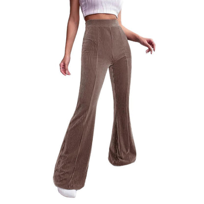 Women Elegant and Comfortable Satin Pants with Vertical Stripes Chic and Style