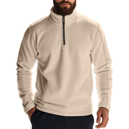 Pull en polaire pour hommes avec col montant et fermeture éclair Chic und Stil