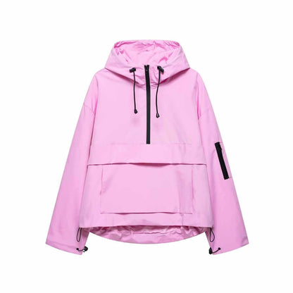 Damen wasserabweisende Anorakjacke mit praktischen Taschen Chic und Stil