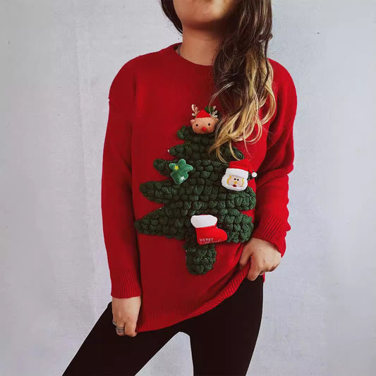 Dames Christmas sweater with festive 3D motif and soft knit Chic und Stil