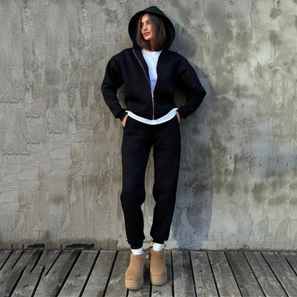 Combinaison en polaire sportive pour femmes avec col montant et fermeture éclair intégrale Chic und Stil