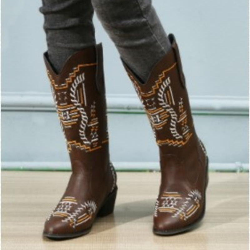 Bottes de cowboy pour femmes avec broderie artistique Chic und Stil