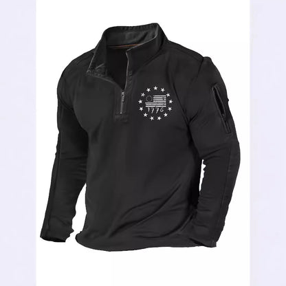 Casual pullover for men with high collar and functional zipper Chic and Style