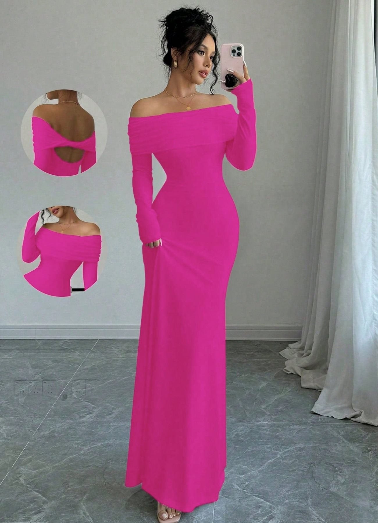 Robe maxi élégante sans épaule pour femmes avec des détails raffinés au dos Chic und Stil