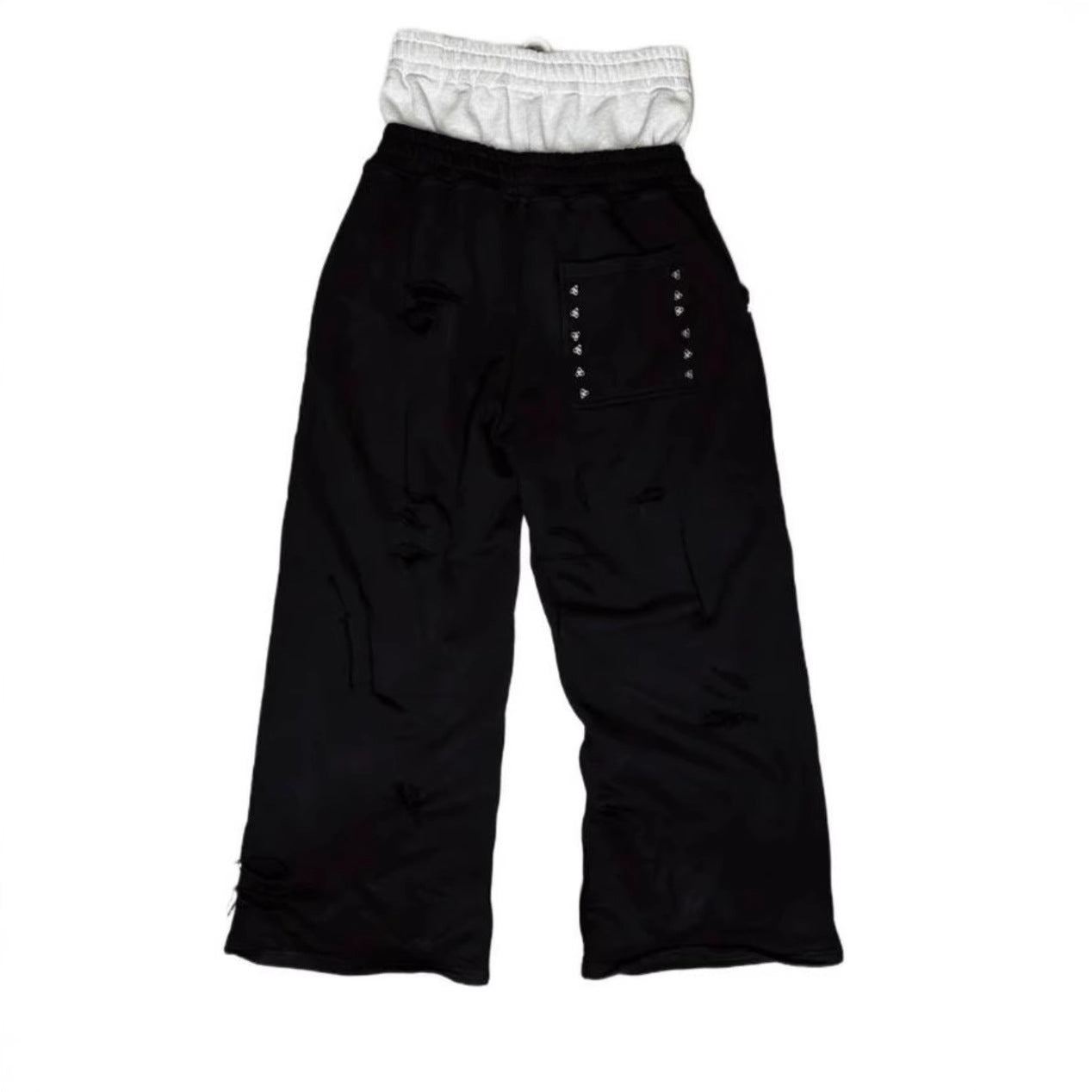 Pantalon cargo décontracté à coupe relax pour femmes avec taille élastique et ornement en rivets Chic und Stil