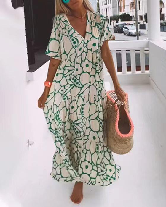 Robe maxi pour femmes avec un élégant décolleté V et une coupe fluide Chic und Stil