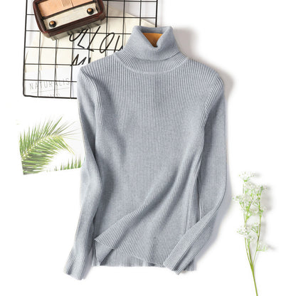 Pull à col roulé pour femmes en fin tricot côtelé Chic und Stil