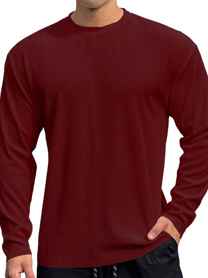 Pull-over en tricot fin pour hommes avec motif en côtes texturées Chic und Stil