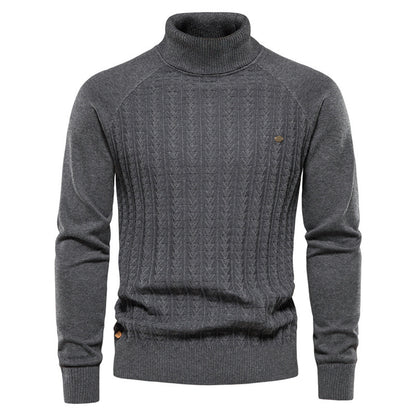 Pull en tricot pour hommes avec col montant tendance et design texturé Chic und Stil