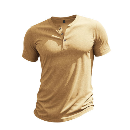 T-shirt Henley à manches courtes décontracté pour hommes en matériau respirant Chic und Stil