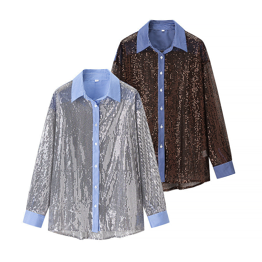 Dames Ensemble de pyjama glamour en sequins Chic und Stil