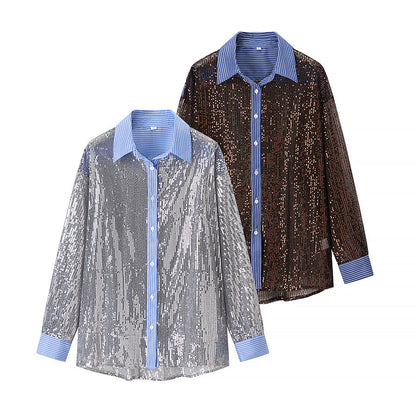 Dames Ensemble de pyjama glamour en sequins Chic und Stil