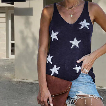 Dames Haut en tricot tendance avec motif d'étoiles et coupe décontractée Chic und Stil