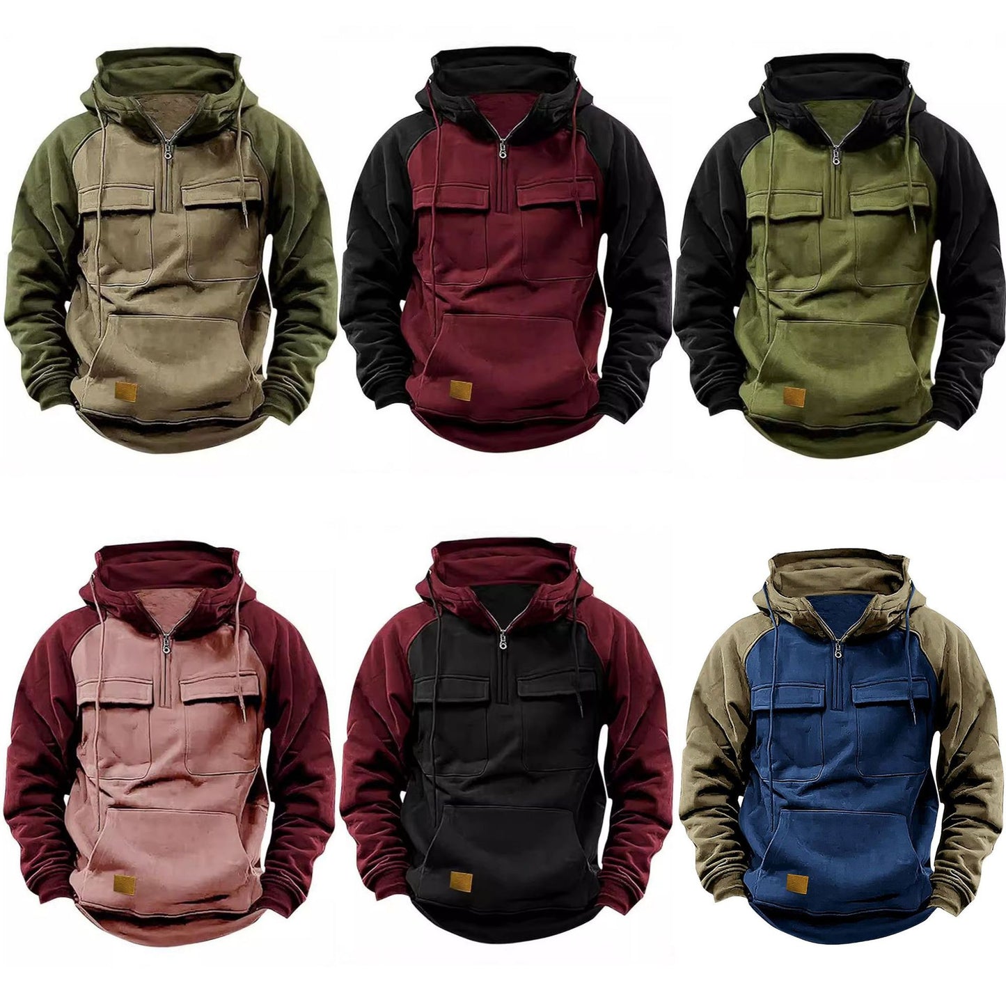 Pullover à capuche décontracté pour hommes avec poches intégrées et style kangourou Chic und Stil