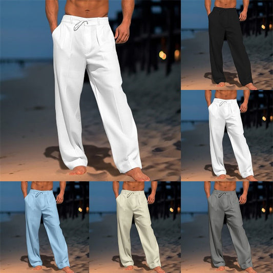Pantalon d'été ample pour hommes avec taille élastique et poches pratiques Chic und Stil