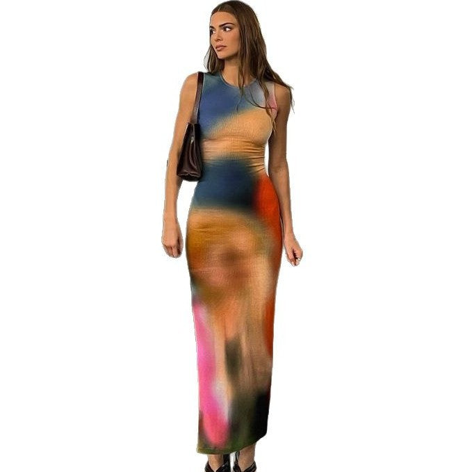 Robe Maxi Abstrait Trendy pour Femmes Chic und Stil