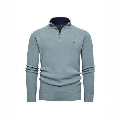 Knitted pullover for men with a high collar and zipper Chic und Stil