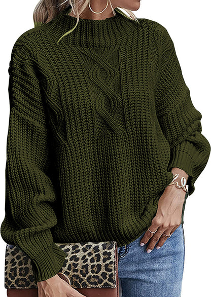 Pull en grosse maille pour femmes avec col haut et motif en relief décoratif Chic und Still