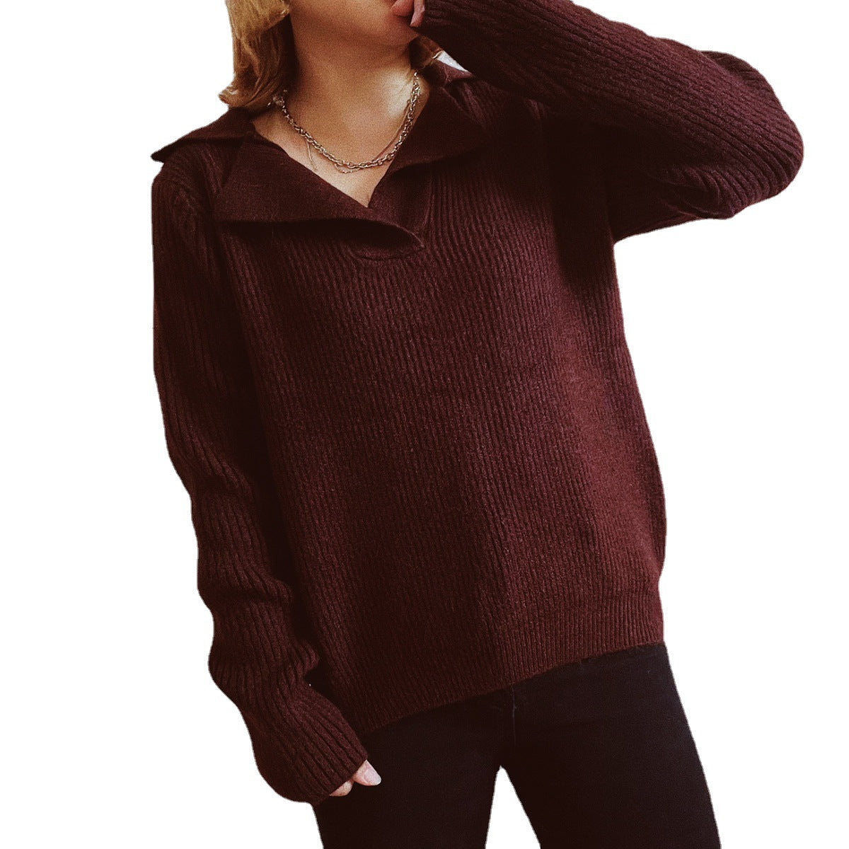 Pull décontracté pour femmes avec un design en rib moderne Chic und Stil