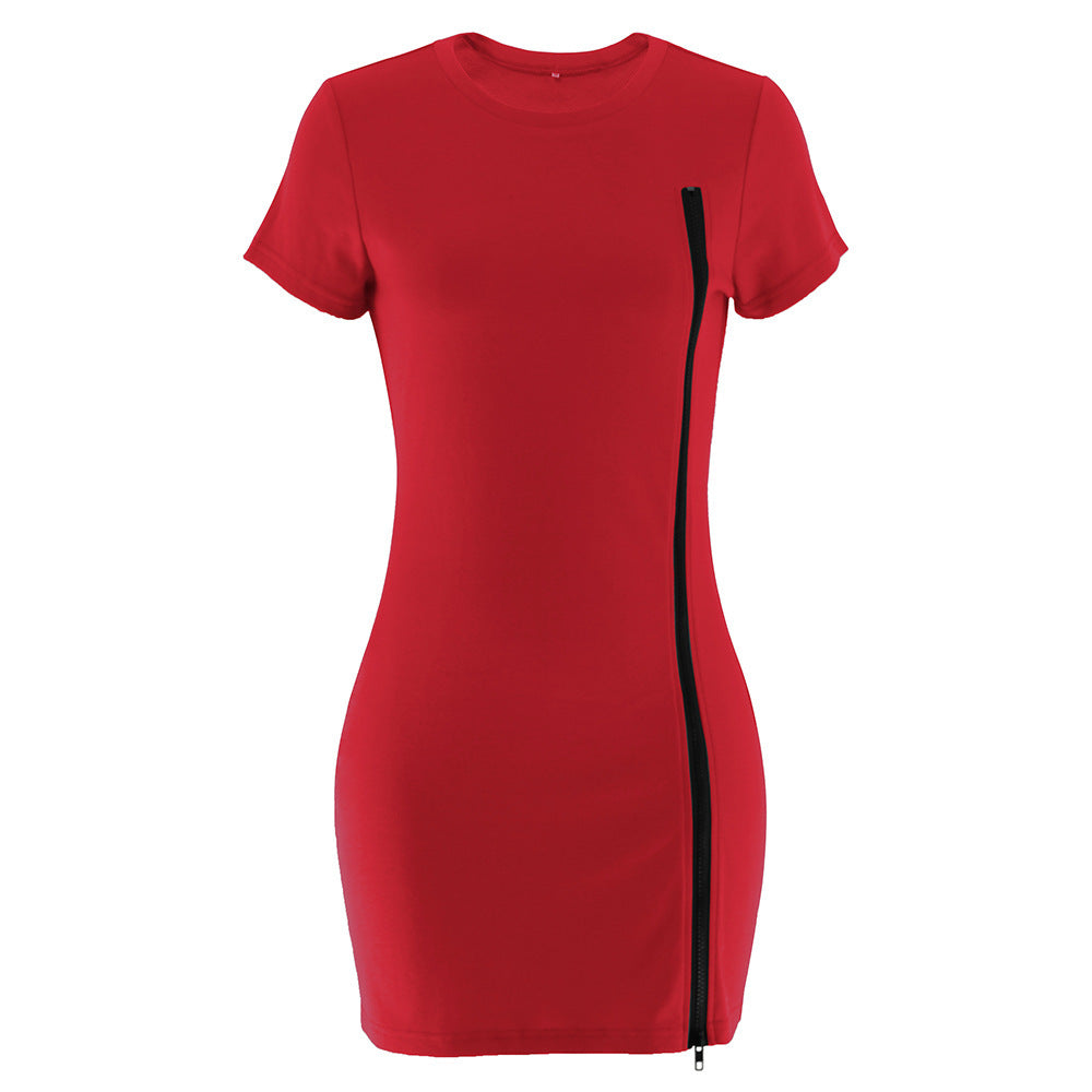 Robe ajustée pour femmes avec fermeture éclair latérale et col rond Chic und Stil