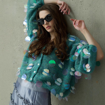 Dames Gilet pelucheux avec accents holographiques Chic und Stil