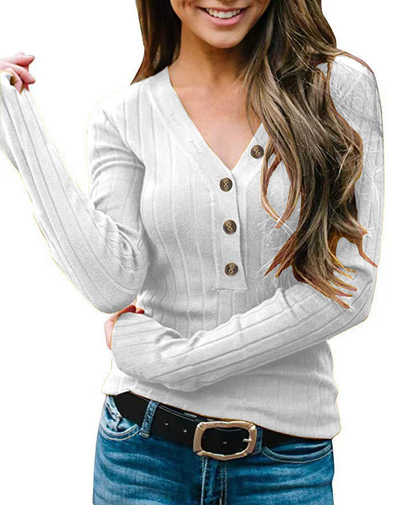 Pull-over à manches longues pour femmes avec fermeture à boutons Chic und Stil