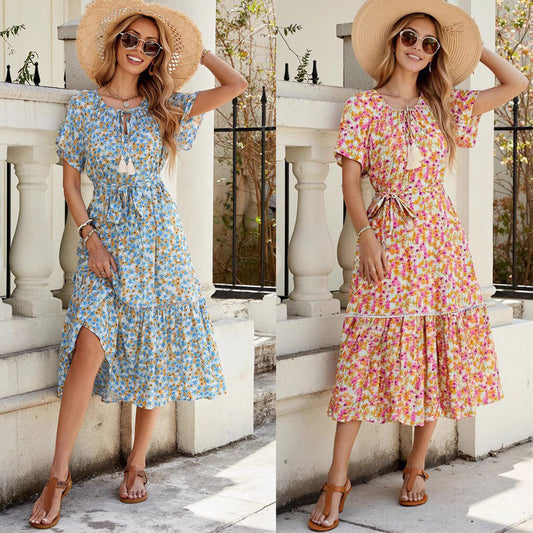 Robe maxi florale bohème pour femmes Chic und Stil